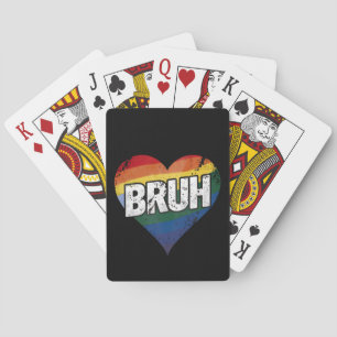 Bruh Meme Lustiger Spruch Bro Gruß Schwul LGBT Sto Spielkarten