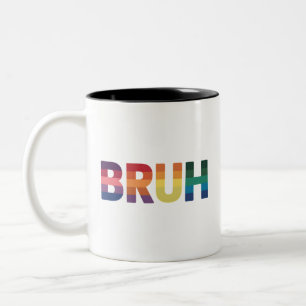Bruh Meme Lustiger Spruch Bro Gruß Schwul LGBT Sto Zweifarbige Tasse