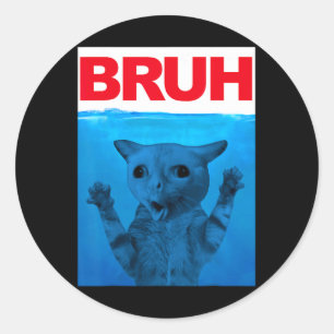 Bruh Meme Lustiger Spruch Bruder Gruß Teenager Jun Runder Aufkleber