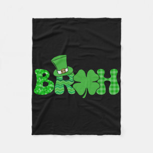 Bruh Meme Lustiges St. Patricks Day Shamrock Irisc Fleecedecke