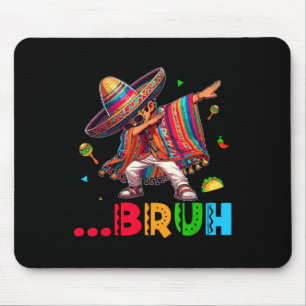 Bruh Mexican Boy Dabbing Poncho Cinco De Mayo Kids Mousepad