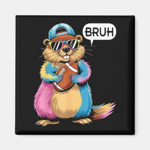 Bruh Murmeltier hält Football-Spiel-Tag lustiger S Magnet