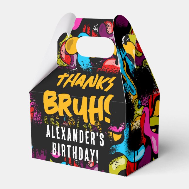 Bruh Neon Graffiti Hip Hop Street Art Birthday Geschenkschachtel (Vorderseite)