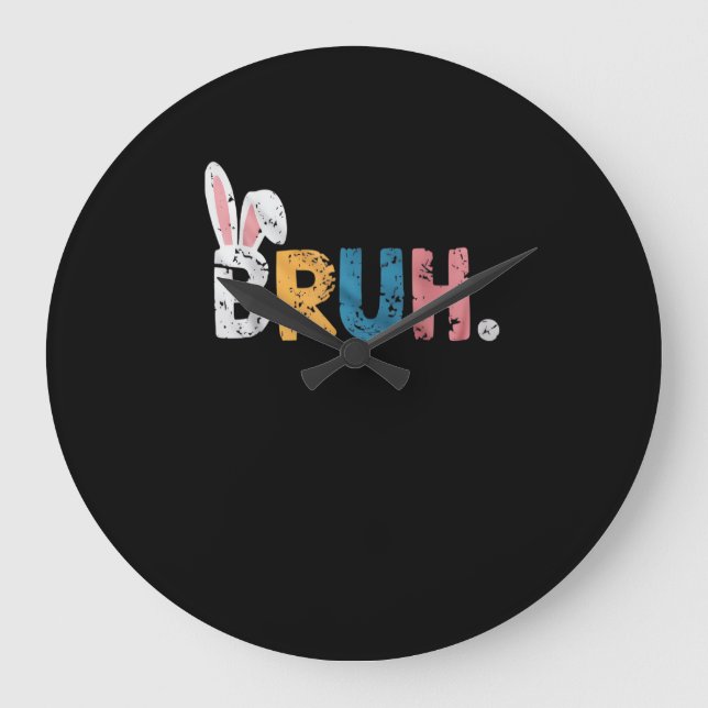 Bruh Oaster Bunny Niedlich Meme for Kids _2 Große Wanduhr (Vorderseite)