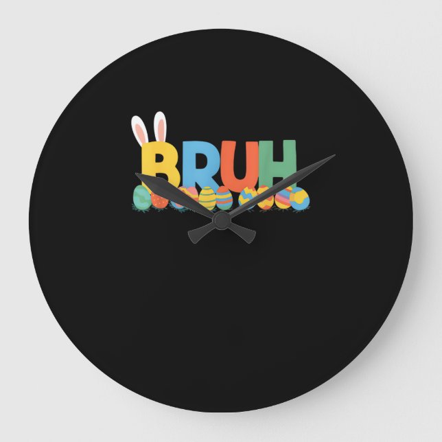 Bruh Oaster Bunny Niedlich Meme for Kids _9 Große Wanduhr (Vorderseite)