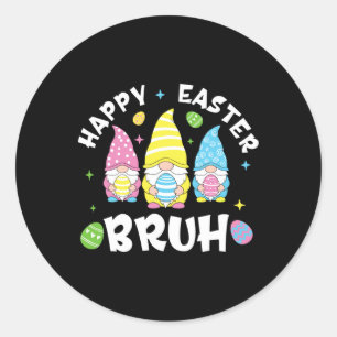 Bruh Oaster Day Funny Rabbit Bunny Happy Ostergn Runder Aufkleber