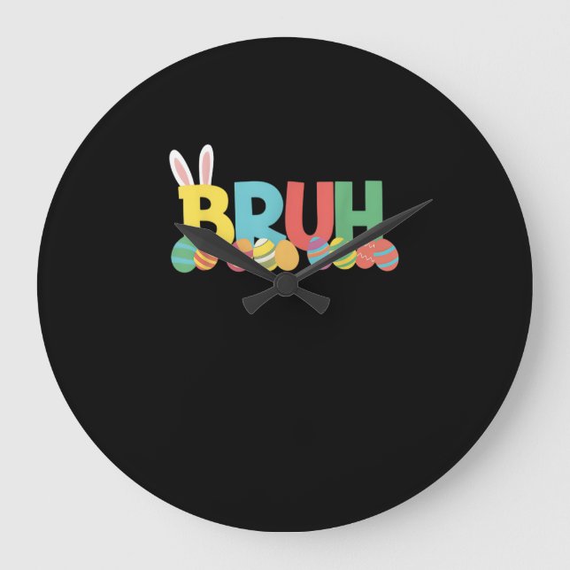 Bruh Ostersonnenmeme für Kinder _11 Große Wanduhr (Vorderseite)