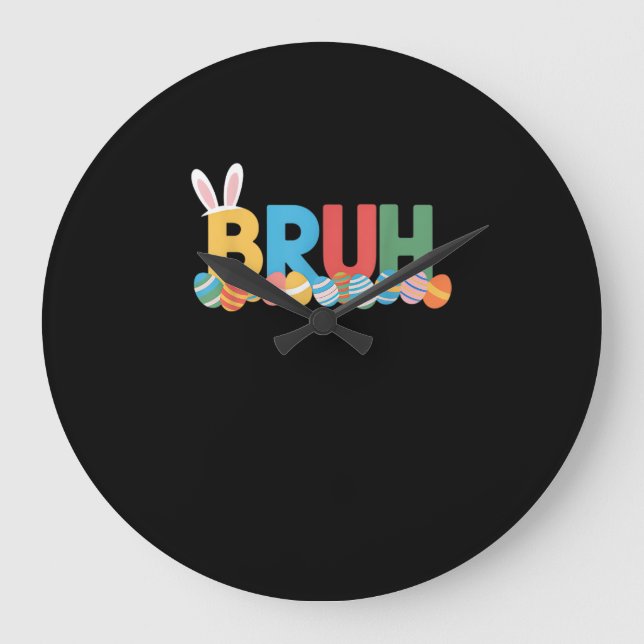 Bruh Ostersonnenmeme Niedlich für Kinder _10 Große Wanduhr (Vorderseite)
