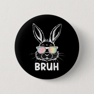 Bruh Ostersonntag Lustiger Hase Kaninchen Gesicht Button