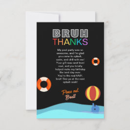 Bruh Pool Party Birthday Dankeskarte