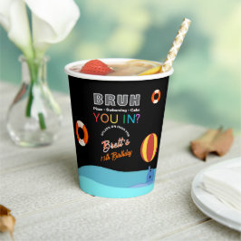 Bruh Pool Party Birthday  Pappbecher