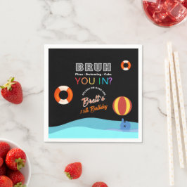Bruh Pool Party Birthday  Serviette