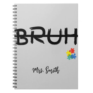 Bruh Puzzle Personalisiert Teacher Notebook Notizblock
