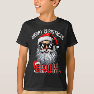 Bruh Santa Hut Lustiger Weihnachten Rot Kariert Mä T-Shirt