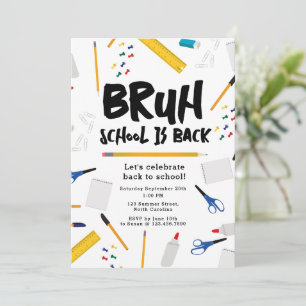 Bruh Schule ist wieder Schule Kinderparty Einladung