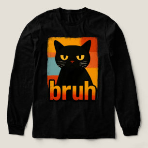 Bruh Schwarze Katze Lustiges Retro Vintage Meme  Tri-Blend Shirt