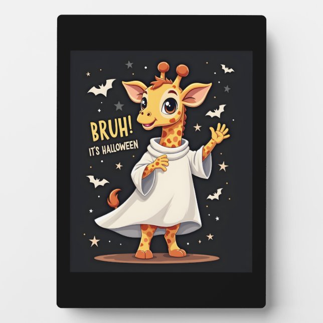 Bruh sein Halloween Funny Dabbing Ghost Giraffe Lo Fotoplatte (Vorderseite)