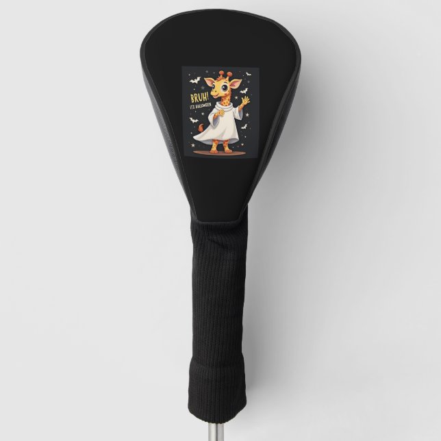 Bruh sein Halloween Funny Dabbing Ghost Giraffe Lo Golf Headcover (Vorderseite)