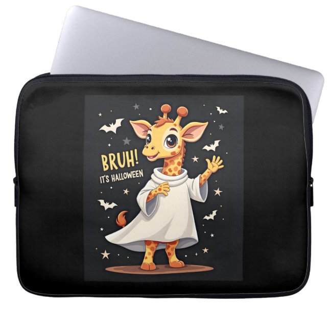 Bruh sein Halloween Funny Dabbing Ghost Giraffe Lo Laptopschutzhülle (Vorderseite)