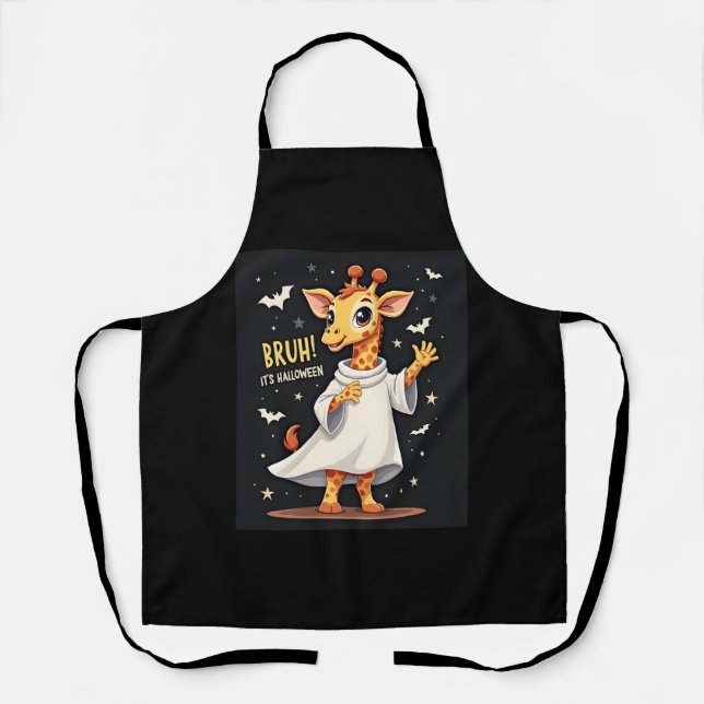 Bruh sein Halloween Funny Dabbing Ghost Giraffe Lo Schürze (Vorderseite)