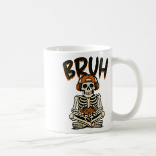 Bruh Skeleton Gamer Funny Halloween Video Gaming B Kaffeetasse