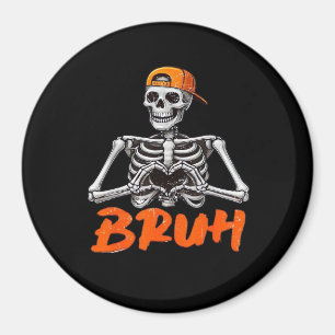 Bruh Skeleton Hand Heart Halloween Kostüme Männer Magnet