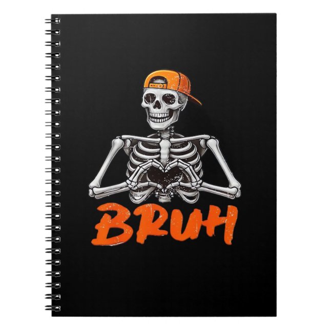 Bruh Skeleton Hand Heart Halloween Kostüme Männer  Notizblock (Vorderseite)
