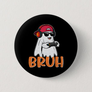 Bruh Spooky Boo Halloween KostümGamer Gaming Men Button