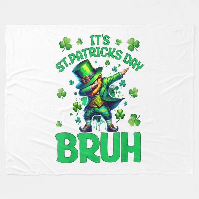 Bruh St. Patrick's Day Fleecedecke (Vorderseite (Horizontal))