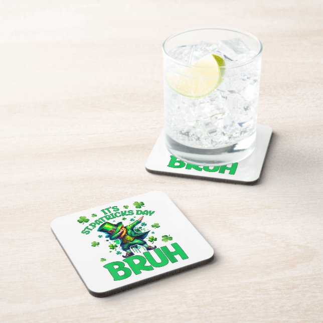 Bruh St. Patrick's Day Getränkeuntersetzer (Rechte Seite)