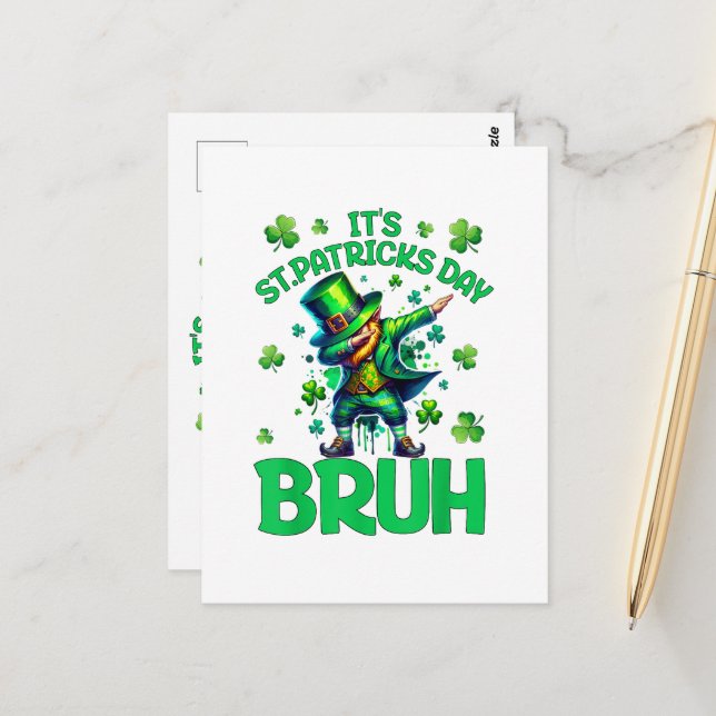 Bruh St. Patrick's Day Postkarte (Vorderseite/Rückseite Beispiel)