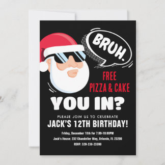 Bruh Teen Birthday Einladung Bruh Holiday Einladun