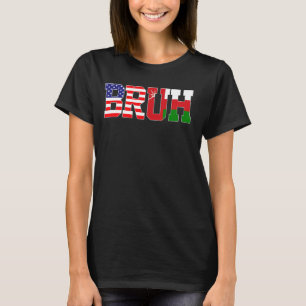 Bruh USA Oman Country Flag American Omani Girls T-Shirt