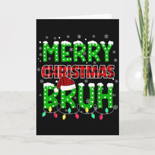 Bruh Weihnachten Rot Kariert Karte