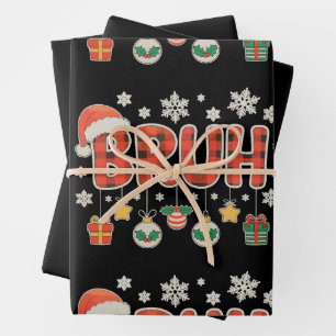 Bruh Weihnachten Rot Kariert Xmas Passende Familie Geschenkpapier Set