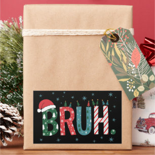Bruh Weihnachtsmeme Lustiger Santa Hut Sarcastic Rechteckiger Aufkleber