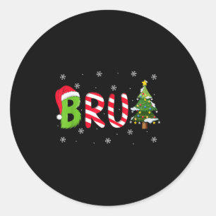Bruh Weihnachtsspruch Bro Lustige Männer Jungen Br Runder Aufkleber