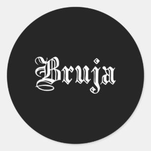 Bruja Dia de Muertos Mexican Halloween Latin Runder Aufkleber