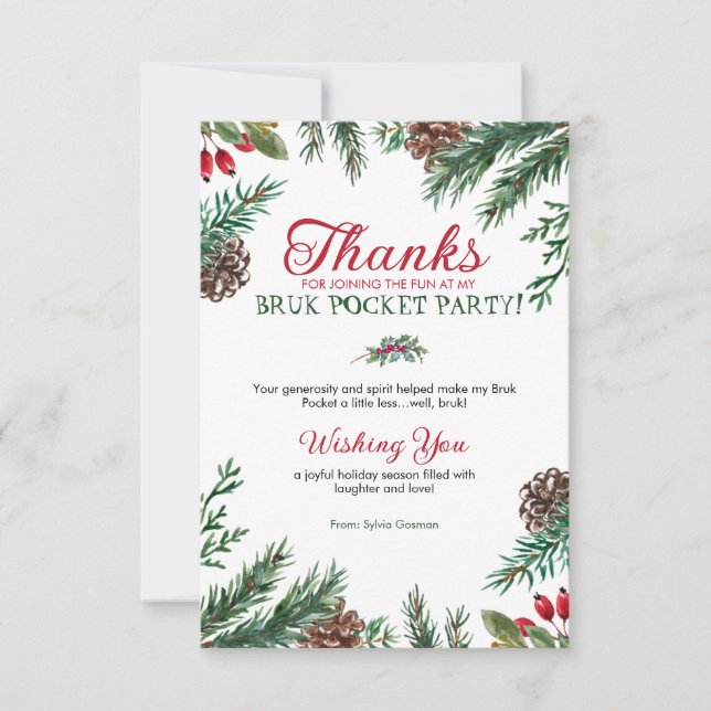 Bruk Pocket Christmas und Dankeschön Cards Dankeskarte (Vorderseite)