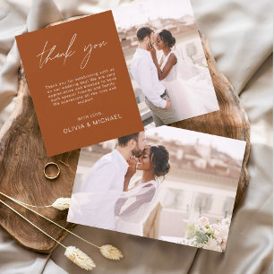 Brûlé Merci Mariage orange Photo Simple