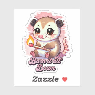 Brûler tout : Kawaii Possum Vinyl Sticker