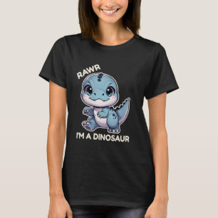 Brülle, ich bin ein Dinosaurier-Cartoon-T-Rex-Mons T-Shirt