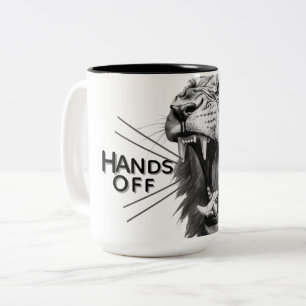 Brüllen des Löwen Finger weg Zweifarbige Tasse