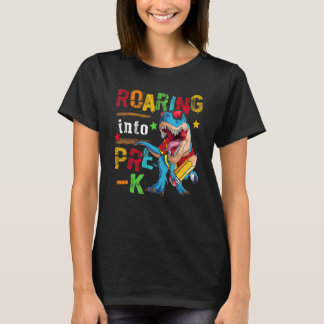 Brüllend in die Vorschule Dinosaurier Jungen Kinde T-Shirt