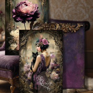 Brüllende 20er Jahre Schwergewicht Decoupage Papie Geschenkpapier Set