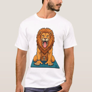 Brüllende Löwenpose Yoga Achtsamkeitskunst T-Shirt
