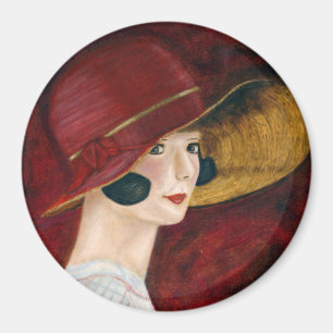 Brüllende Zwanziger Jahre 1920er Flapper-Girl mit Magnet