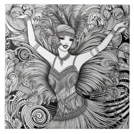 Brüllende Zwanziger Jahre Art Deco Retro Glamour S Fliese