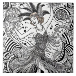 Brüllende Zwanziger Jahre Art Deco Retro Glamour S Fliese