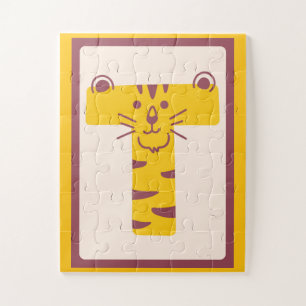 🐅Brüllender Buchstabe "T" Tiger-Alphabet-Kunstpos